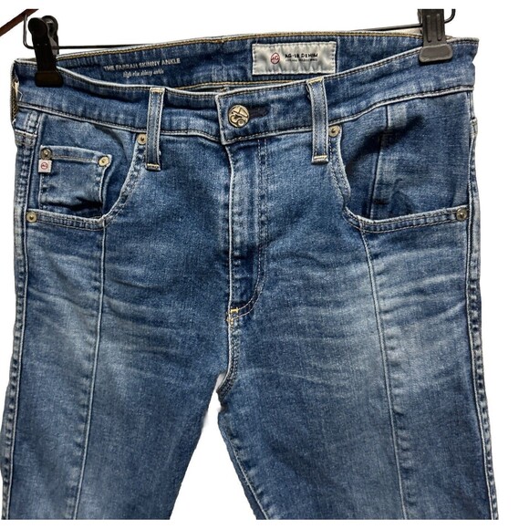 AG Jeans Farrah Ankle - High Rise Skinny Patch Blue Size 29 - Picture 2 of 13